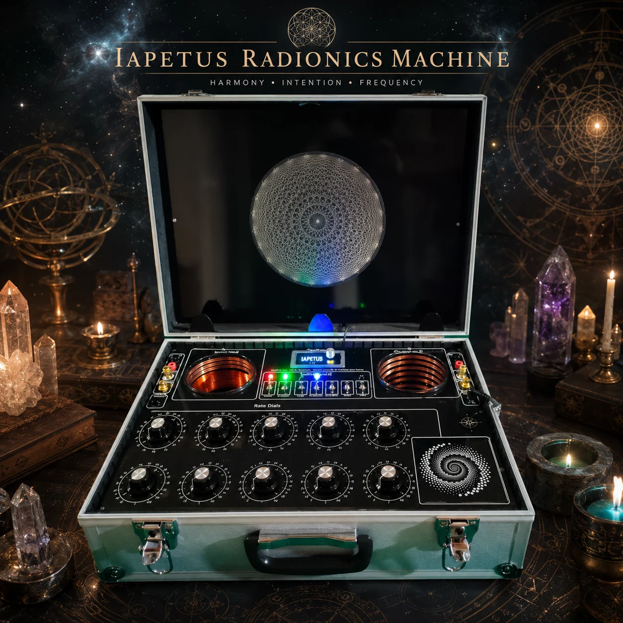Iapetus 10 dial radionics machine front view