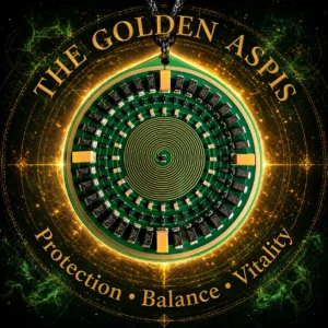 The Golden Aspis radionics pendant main product image