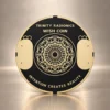 Trinity Wish Coin front with its central geometry and two thumb contacts