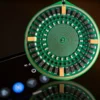Golden Aspis pendant with layered radionics antenna geometry