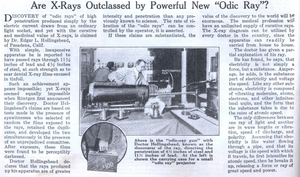 Are X-Rays Outclassed by Powerful New “Odic Ray”? archive illustration