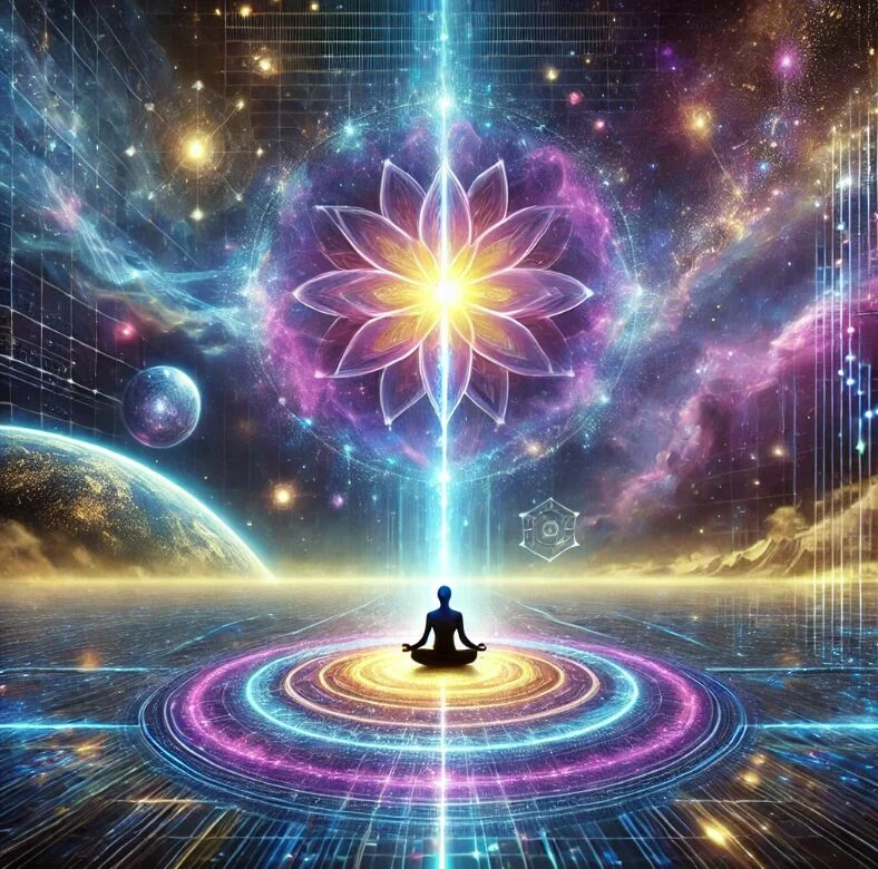 The Tether of Enlightenment: Rising and Falling Through Spiritual Evolution archive illustration