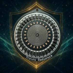 The Protector radionics pendant with mystical shield background